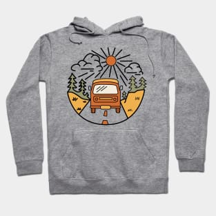 Retro Vintage Camper Van Graphic Illustration Hoodie